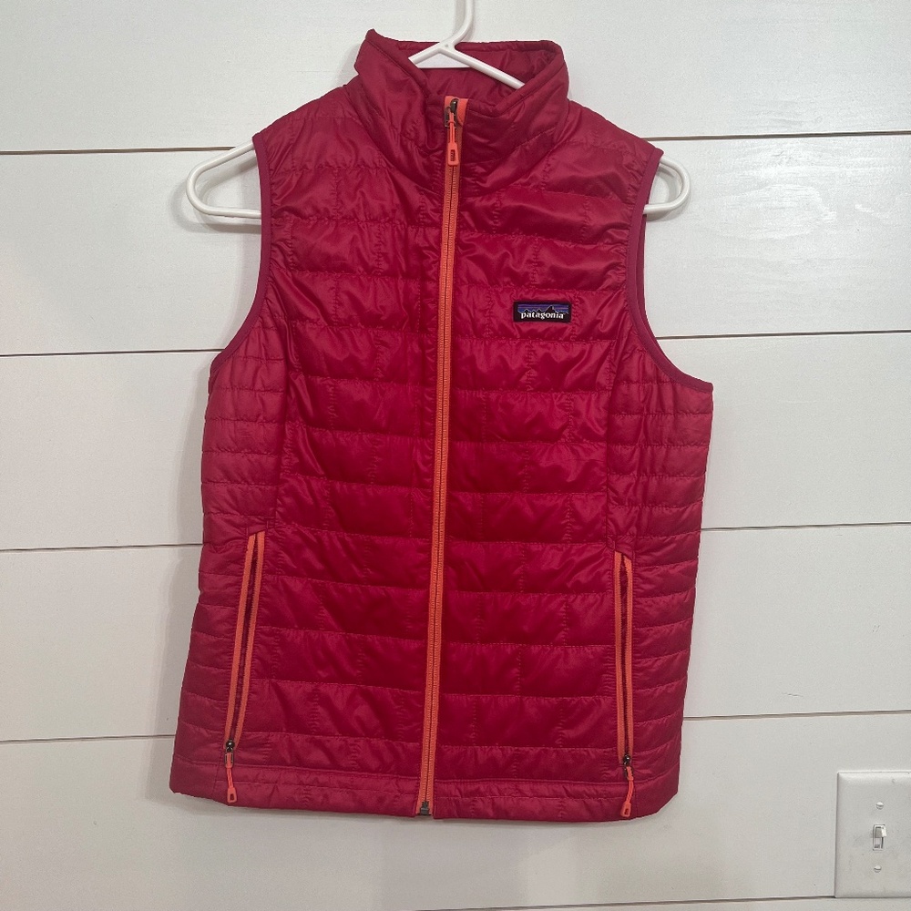 Patagonia nano puff vest, small, pink